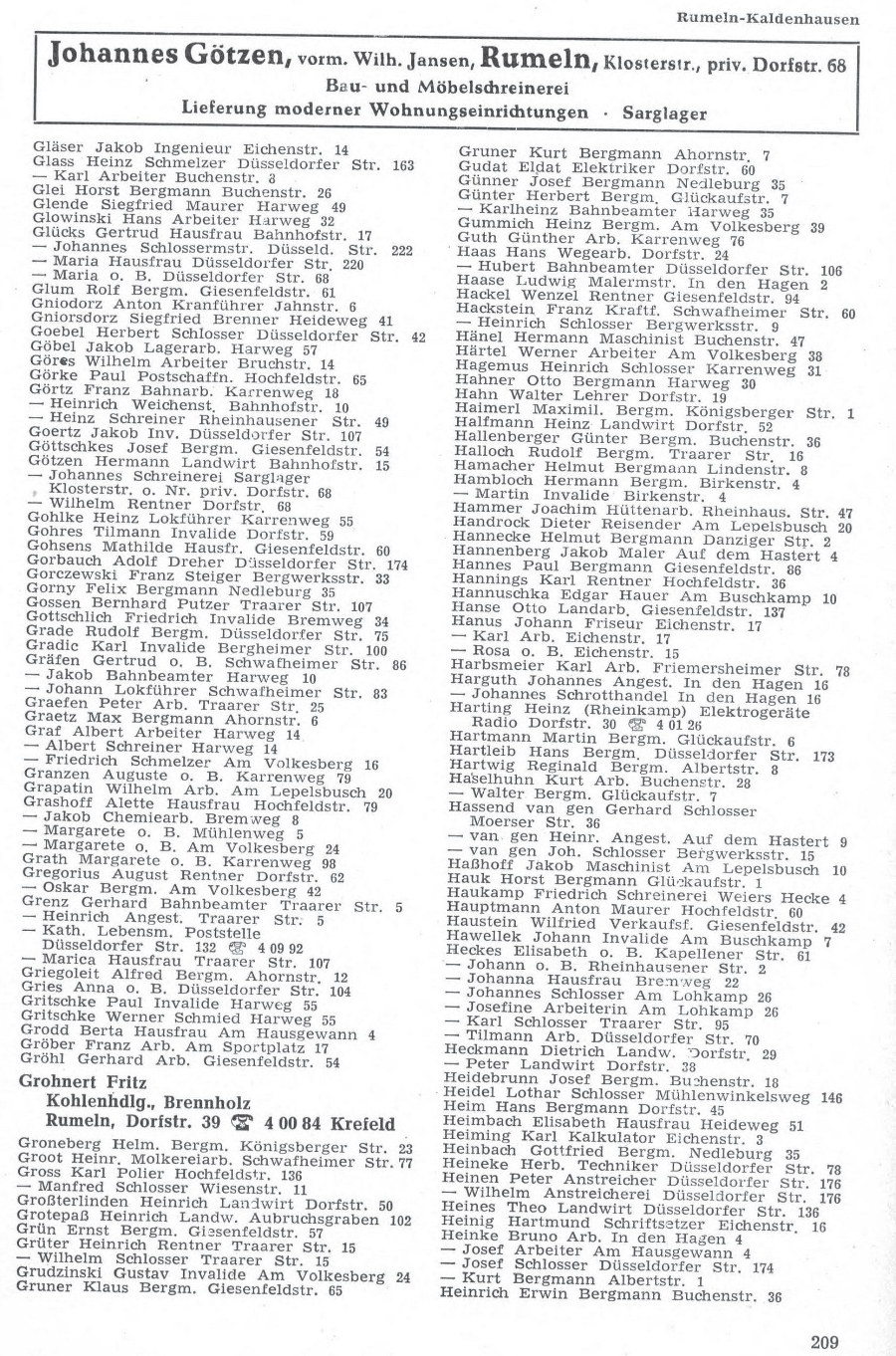 Alte Adressb&uuml;cher von Rumeln-Kaldenhausen