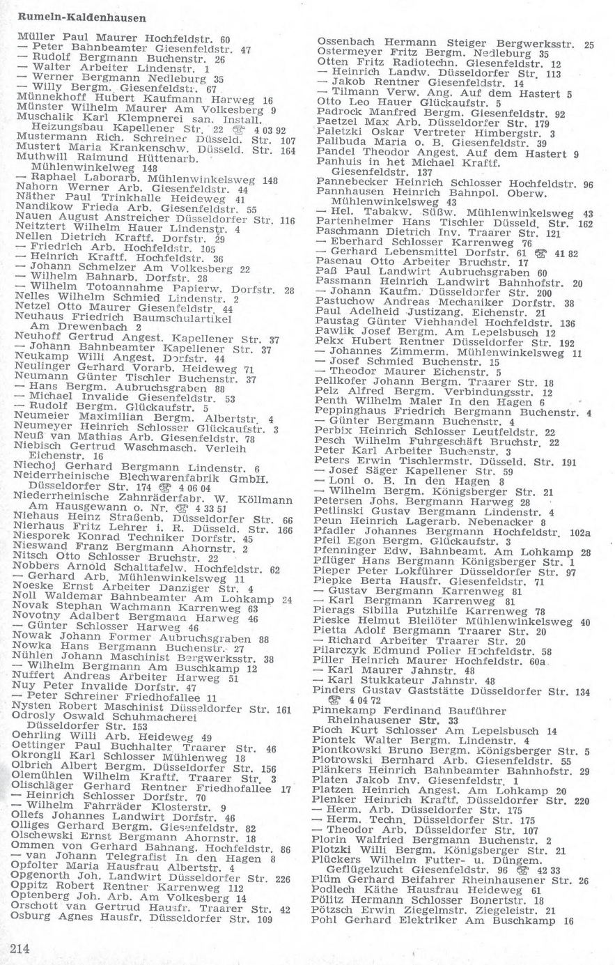 Alte Adressb&uuml;cher von Rumeln-Kaldenhausen
