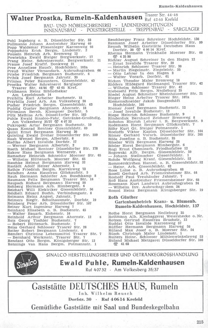 Alte Adressb&uuml;cher von Rumeln-Kaldenhausen