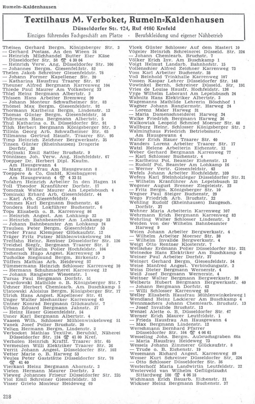 Alte Adressb&uuml;cher von Rumeln-Kaldenhausen