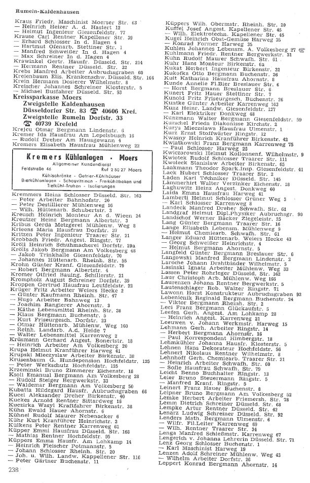 Alte Adressb&uuml;cher von Rumeln-Kaldenhausen