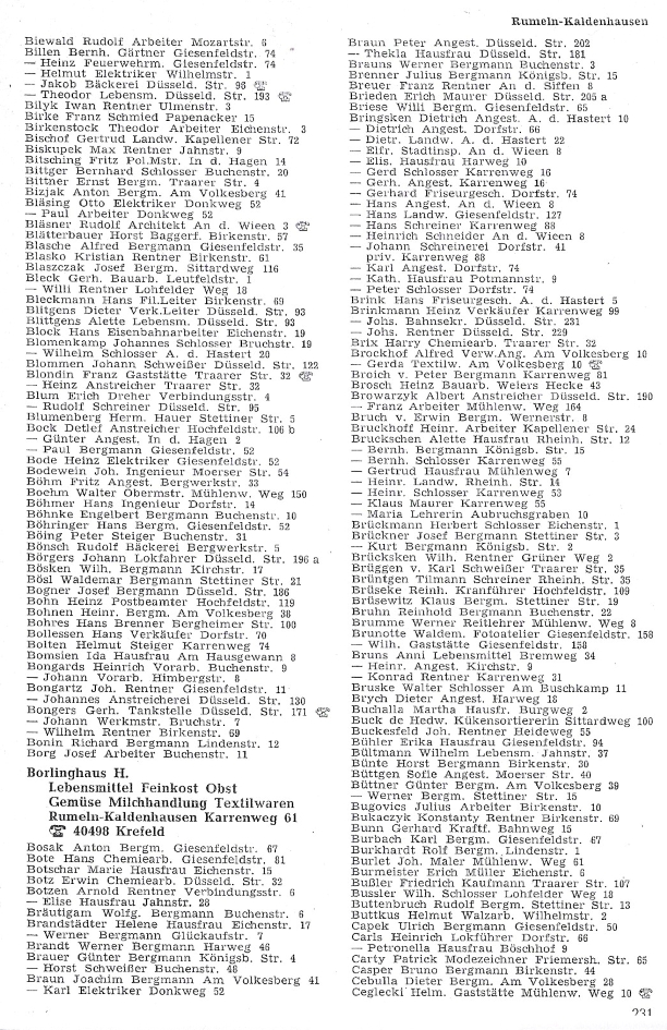 Alte Adressb&uuml;cher von Rumeln-Kaldenhausen