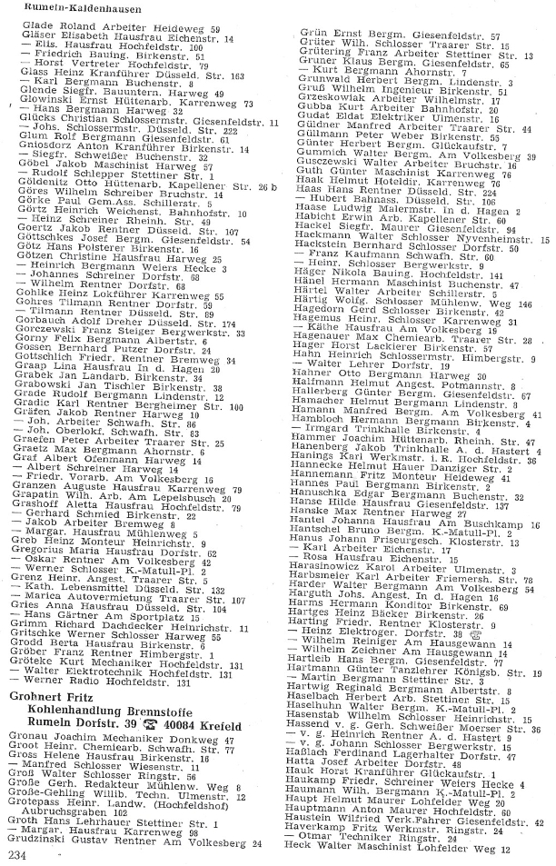 Alte Adressb&uuml;cher von Rumeln-Kaldenhausen
